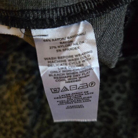 LOFT Womens Large Leggings Gray Black Leopard Animal Print Stretch Pull On Pants - Picture 6 of 7